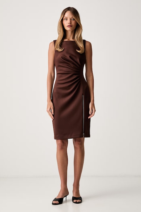 DKNY sukienka brązowa gładka DD6S1T05