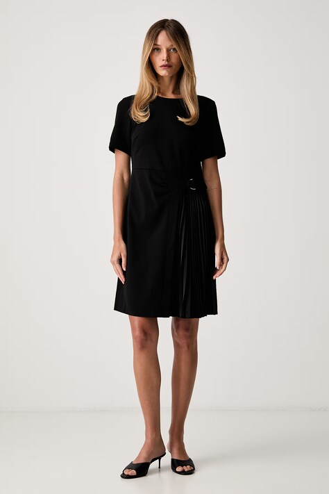 DKNY sukienka plisowana czarna gładka DD6K1461