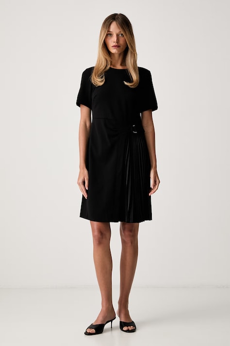 DKNY sukienka plisowana czarna gładka DD6K1461