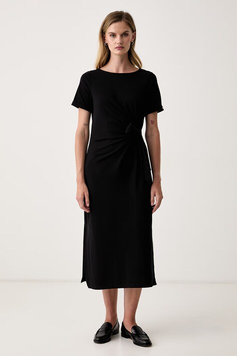 DKNY Sukienka bawełniana z elastanem czarna gładka DD6CL973