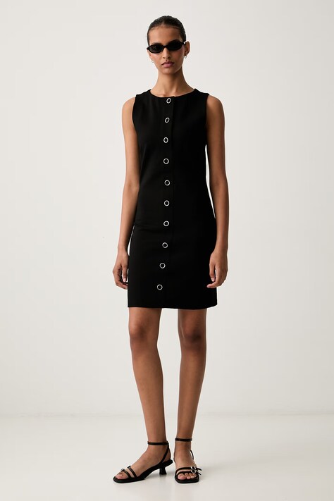 HUGO сукня bodycon з віскозою Nereya — AW26-SUDZU5, чорний — фото 2