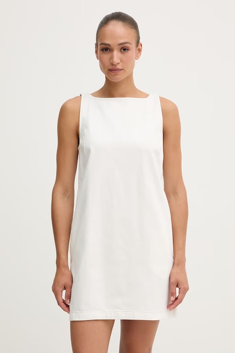 Calvin Klein Jeans рокля от деним бяла LV047G729G