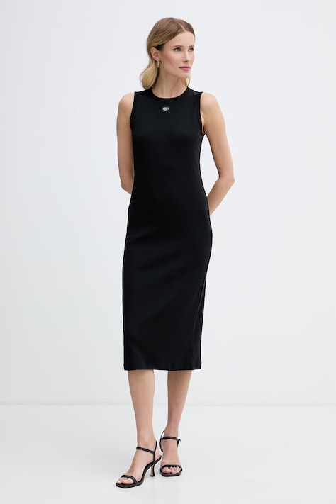 Calvin Klein Jeans sukienka bawełniana z elastanem czarna LV047G209G