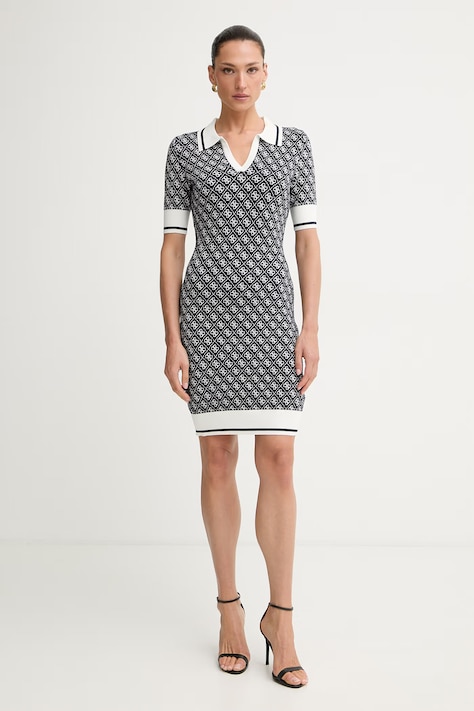 Guess рокля с вискоза LISE тъмносиня W6YK32 Z0963