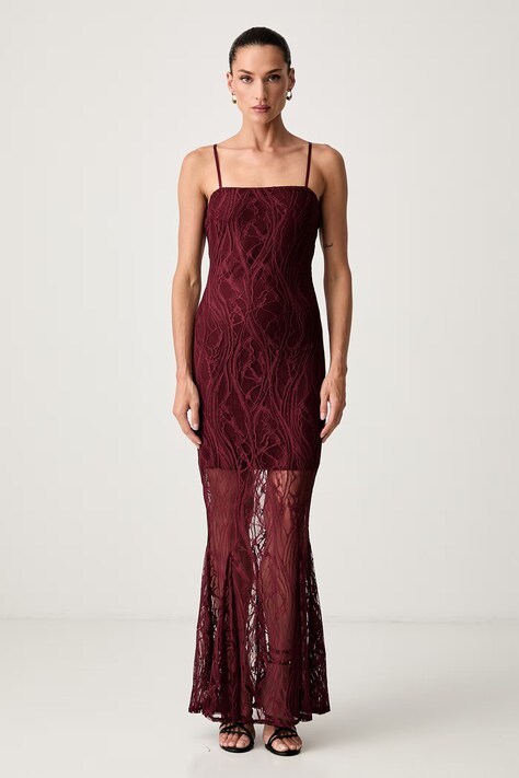 Guess haljina EVELYN bordo bez uzorka W6YK12 K4359