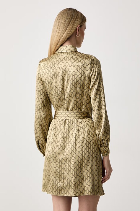 Marciano by Guess Košeľové šaty s viskózou SIENNA zlaté monogram G6BK39 W4854