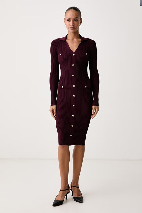 Marciano by Guess Haljina s viskozom LIMA bordo s prugama G6BK33 Z1636