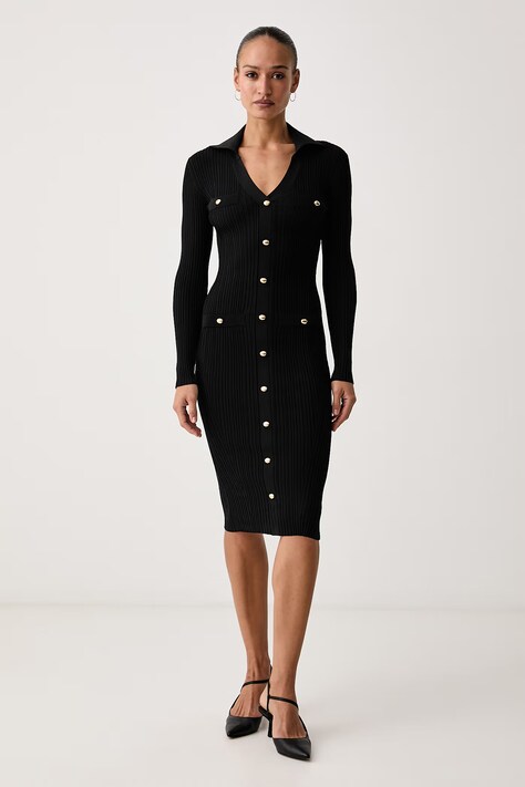 Marciano by Guess Haljina s viskozom LIMA crna s prugama G6BK33 Z1636