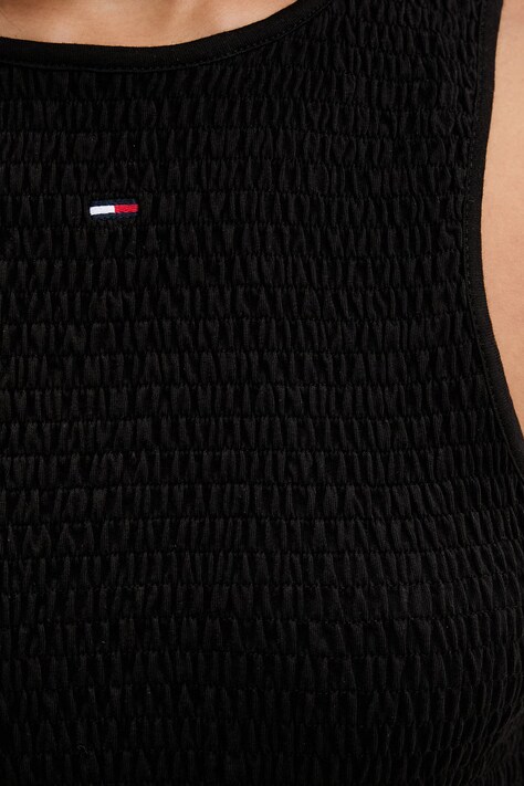 Tommy Jeans šaty s bavlnou černé hladké DW0DW23120