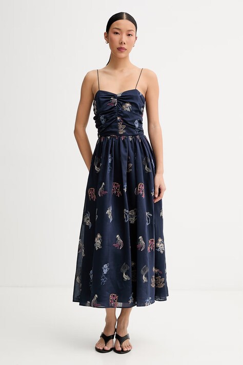 MUNTHE sukienka NOVA granatowa w kwiaty 262130026228