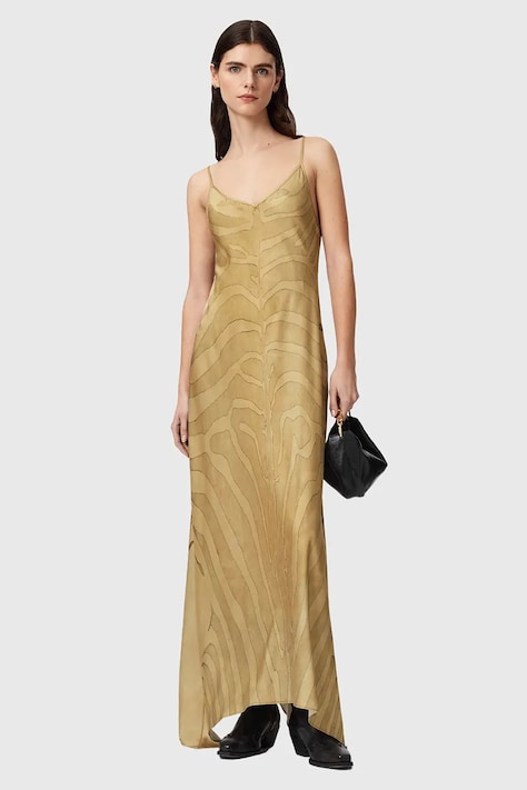 AllSaints rochie LEONA galbenă W199DE