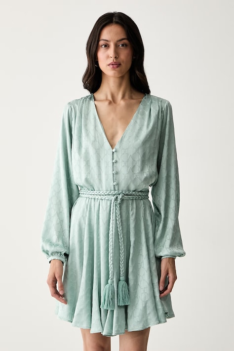 Marciano by Guess sukienka z wiskozą HADIL turkusowa monogram G6YK54 W3653