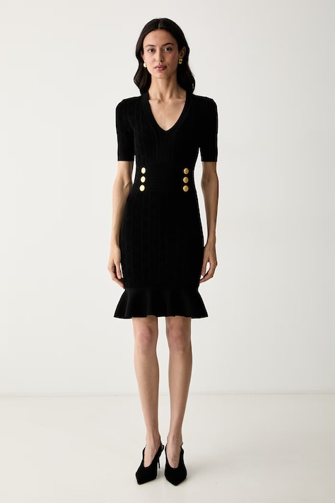 Marciano by Guess φόρεμα με βισκόζη YAMNA μαύρο μονόγραμμο G6YK18 Z1012