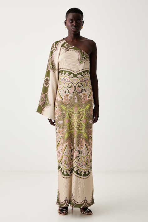 Marciano by Guess sukienka KHLIFIA zielona w kwiaty G6YK15 W3130