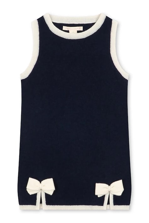 Konges Sløjd Sukienka wełniana ALETTE DRESS granatowa gładka KS106365