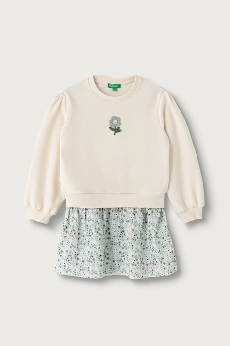 United Colors of Benetton Φόρεμα με βαμβάκι μπεζ 3XVUGV02V