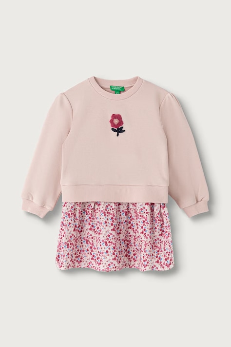 United Colors of Benetton Sukienka z bawełną różowa 3XVUGV02V