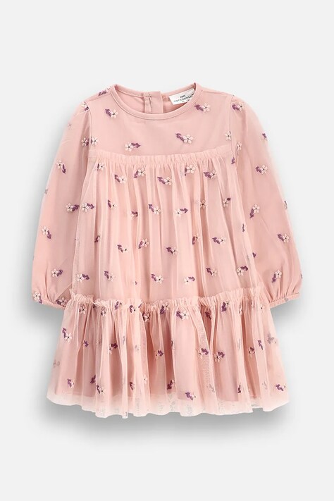 Coccodrillo Sukienka różowa w kwiaty MAGIC AND LOVE GIRL NEWBORN
