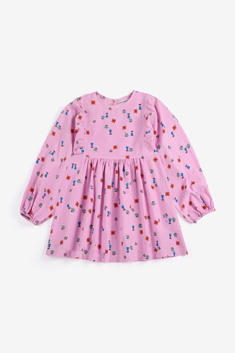Bobo Choses Šaty bavlnené Blossom ružové s kvetmi B226AB122