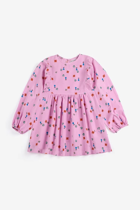 Bobo Choses Šaty bavlnené Blossom ružové s kvetmi B226AB122