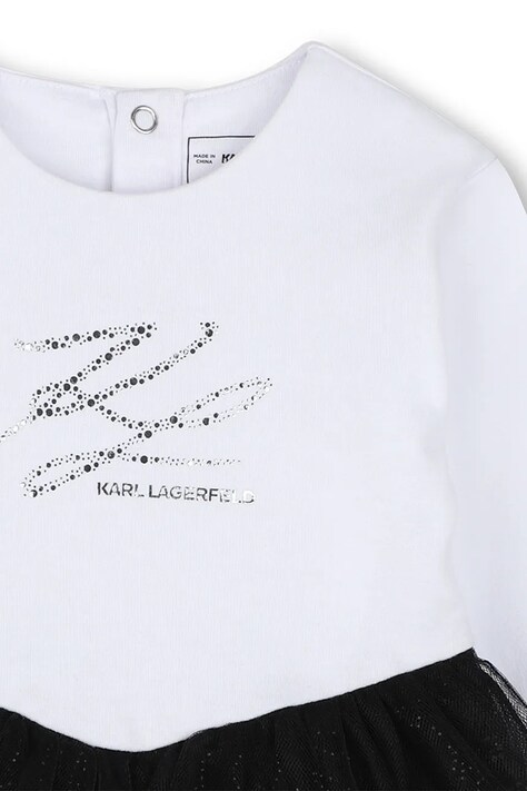 Karl Lagerfeld розкльошена сукня з бавовною — AW26-SUGZOB, чорний — фото 3
