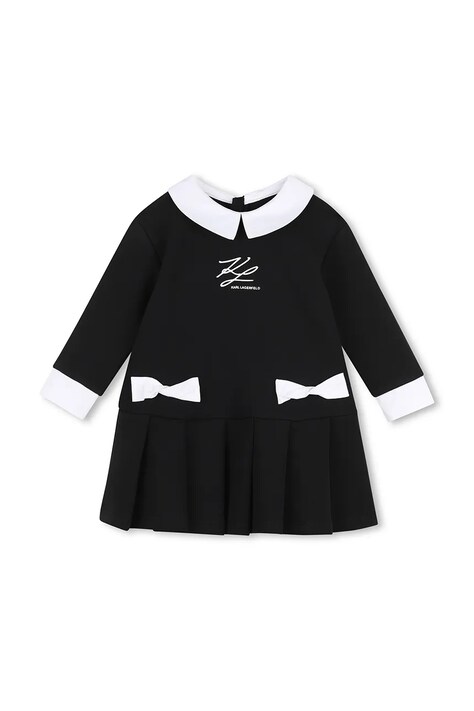Karl Lagerfeld Skladané šaty s bavlnou čierne Z31291