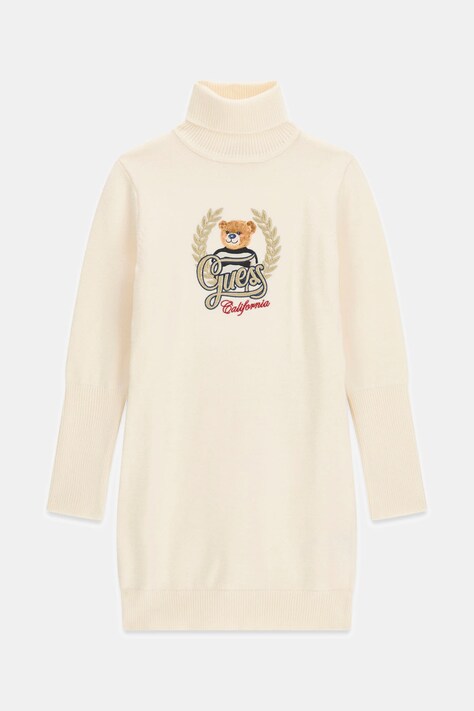 Guess Sukienka sweterkowa z wiskozą beżowa logo J6BK14 Z1299
