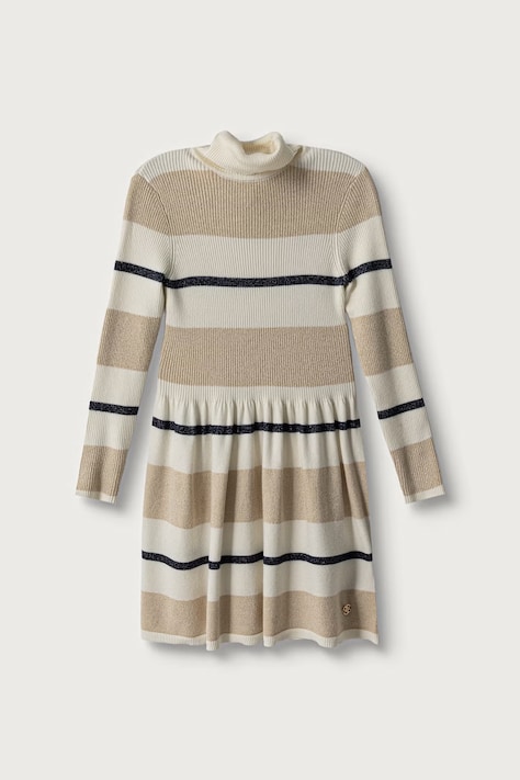 Guess Rochie tricotată cu vâscoză bej cu dungi J6BK07 Z1296