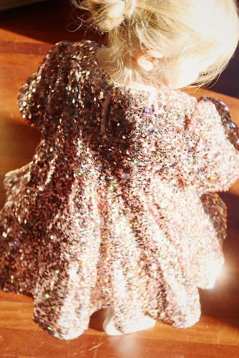 Konges Sløjd Babydoll haljina LILA SEQUINS DRESS roza šljokice KS107391