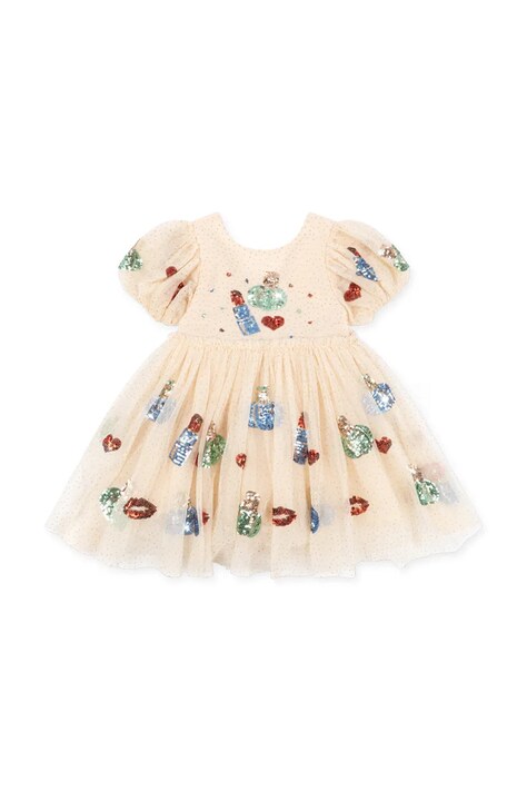 Konges Sløjd Sukienka YVONNE PUFF DRESS beżowa KS106333