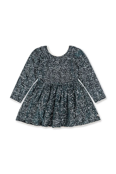 Konges Sløjd Šaty zamatové VIOLA DRESS modré hladké KS106320