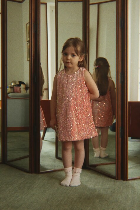 Konges Sløjd Haljina STARLIGHT DRESS roza bez uzorka KS106286