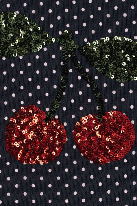 Konges Sløjd Sukienka z bawełną LOU DOT SEQUIN SWEAT DRESS GOTS czarna w kropki KS106118