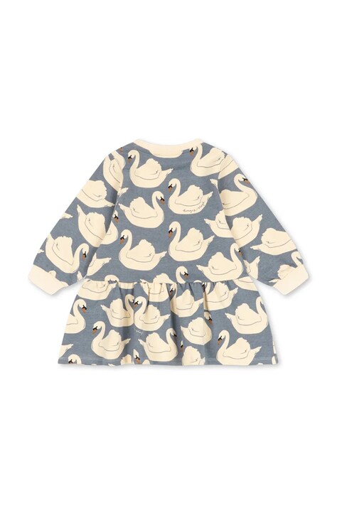 Konges Sløjd Sukienka bawełniana LOUPY PRINT SWEAT DRESS GOTS niebieska z motywem zwierzęcym KS106114
