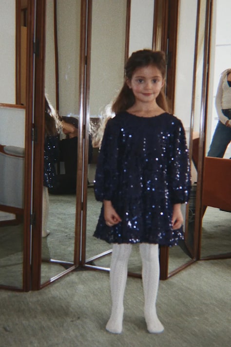 Konges Sløjd Сукня LILA SEQUINS BOW DRESS темно-синя KS106100