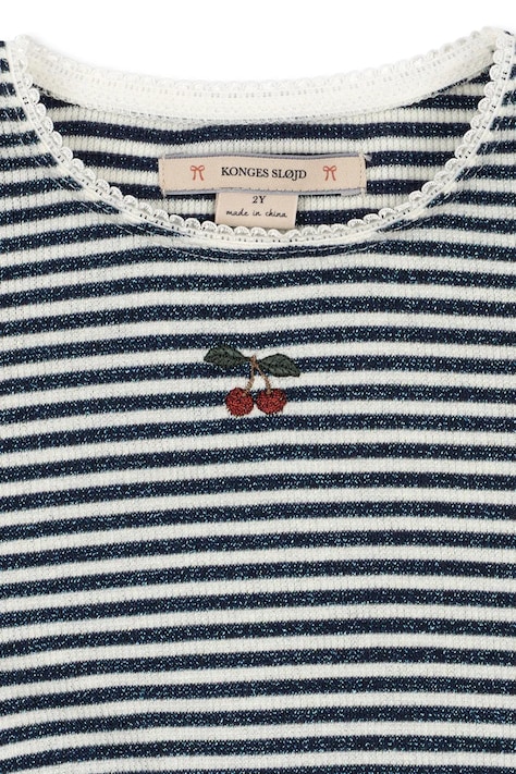 Konges Sløjd Sukienka z bawełną ROLI STRIPE DRESS OCS niebieska w paski KS107378