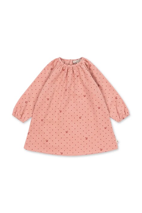 Konges Sløjd Sukienka bawełniana MARLO DRESS GOTS pomarańczowa gładka KS106146