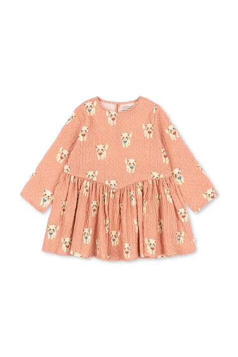 Konges Sløjd Haljina A-kroja od pamuka s elastanom ELIN DRESS GOTS roza KS105977