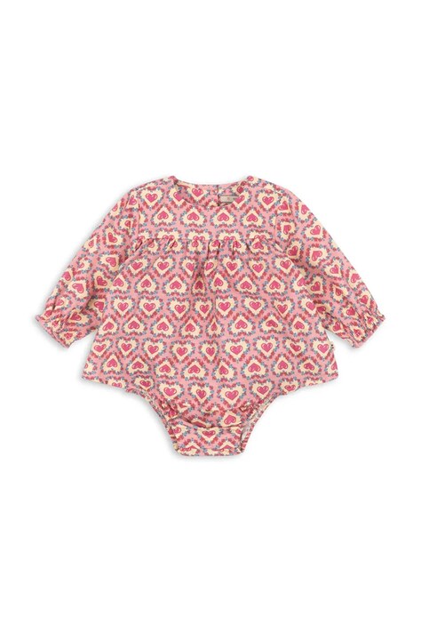 Konges Sløjd φόρεμα babydoll βαμβακερό EVIA ROMPER GOTS ροζ τύπωμα KS105990