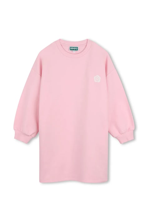 Kenzo Kids Haljina oversize od pamuka roza bez uzorka K62172