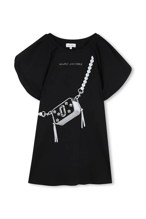 MARC JACOBS haljina od pamuka crna s tiskom W60971