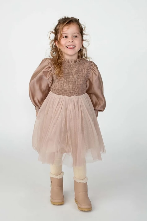 Donsje sukienka babydoll z lyocellem Janice Dress różowa gładka 4125600