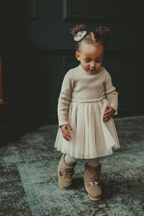 Donsje kiszélesedő ruha gyapjú hozzáadásával Lotus Dress bézs sima 4043900