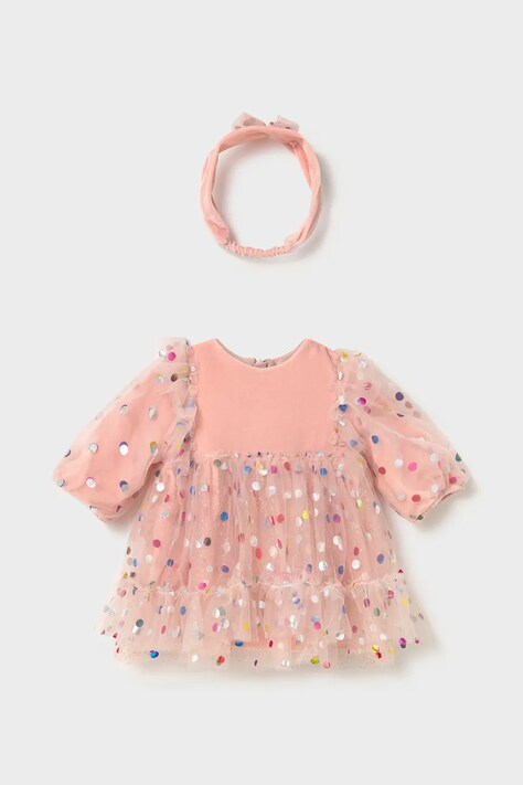 Mayoral Newborn Расклешенное платье розовое 2828