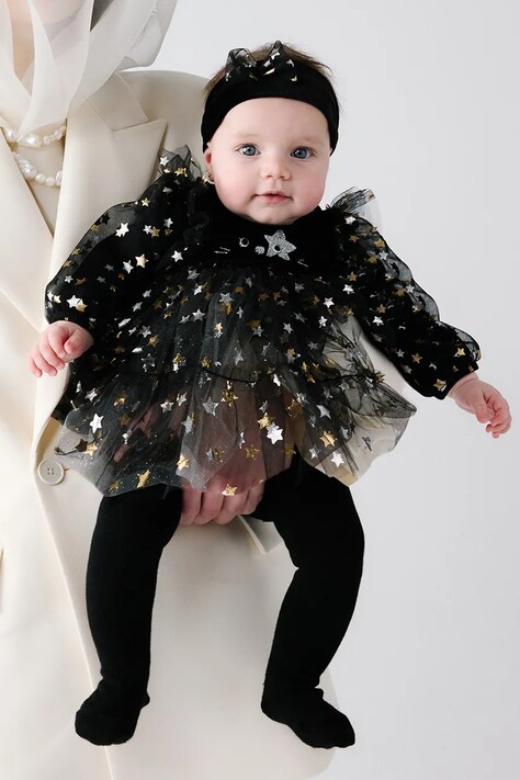 Mayoral Newborn расклешенное платье чёрное 2828