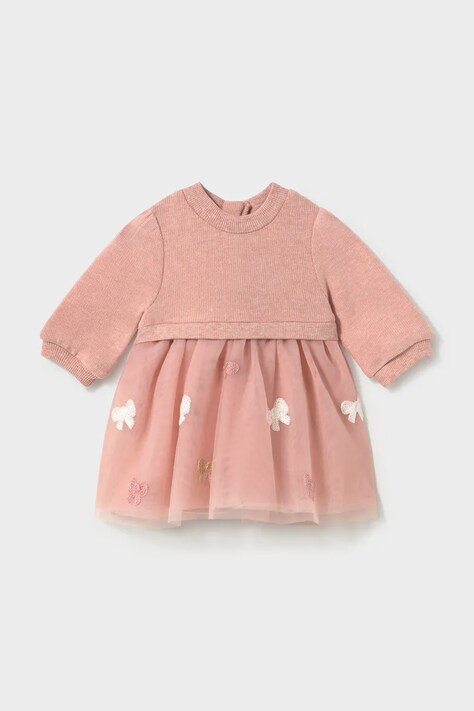 Mayoral Newborn рокля babydoll розова 2825