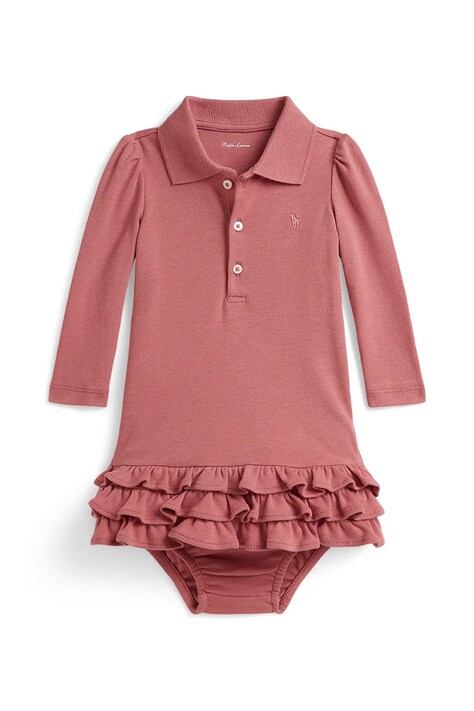 Polo Ralph Lauren haljina od pamuka roza bez uzorka 310978846503