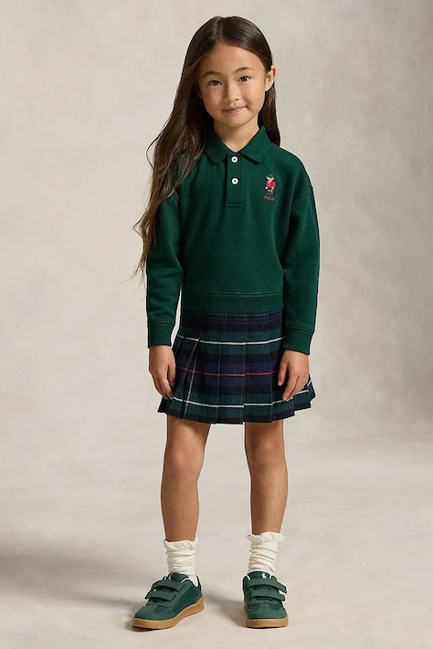 Polo Ralph Lauren Rochie din două piese cu bumbac verde logo 312B28479001