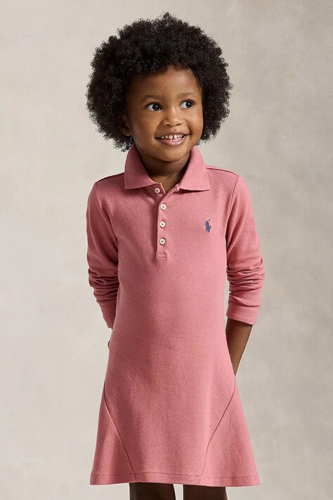 Polo Ralph Lauren Obleka bombažna z elastanom roza 312B26286001