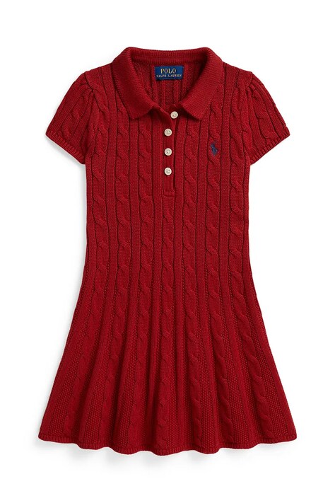 Polo Ralph Lauren ljetna haljina od pamuka crvena bez uzorka 312916526502